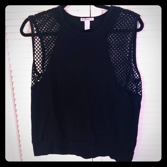 sleeveless fishnet top